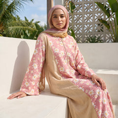 Floral Linen Charming Abaya