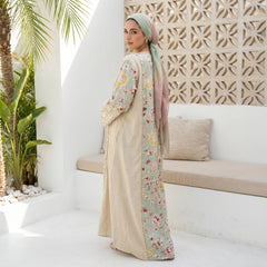 Floral Linen Charming Abaya