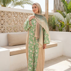 Floral Linen Charming Abaya