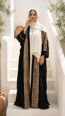 Textured Linen Cardigan with Snake Print – Statement Piece