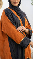 Two-Tone Linen Cardigan with Textured Details – Minimal Chic Layer