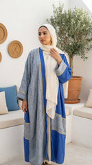 Two-Tone Linen Cardigan with Textured Details – Minimal Chic Layer
