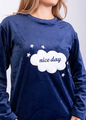 Nice day Velvet Pajama Set – Soft Plush Two-Piece | Winter Homewear