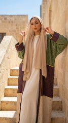 Multi-Tone Printed Linen Cardigan – Chic Modest Statement