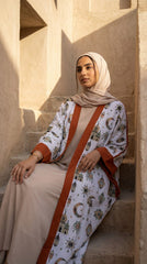 Printed Linen Cardigan – Modest Elegant Layering Piece