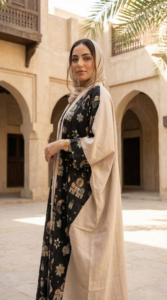 Printed Linen Cardigan – Modest Elegant Layering Piece