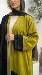 Two-Tone Linen Cardigan with Textured Details – Minimal Chic Layer