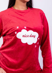 Nice day Velvet Pajama Set – Soft Plush Two-Piece | Winter Homewear