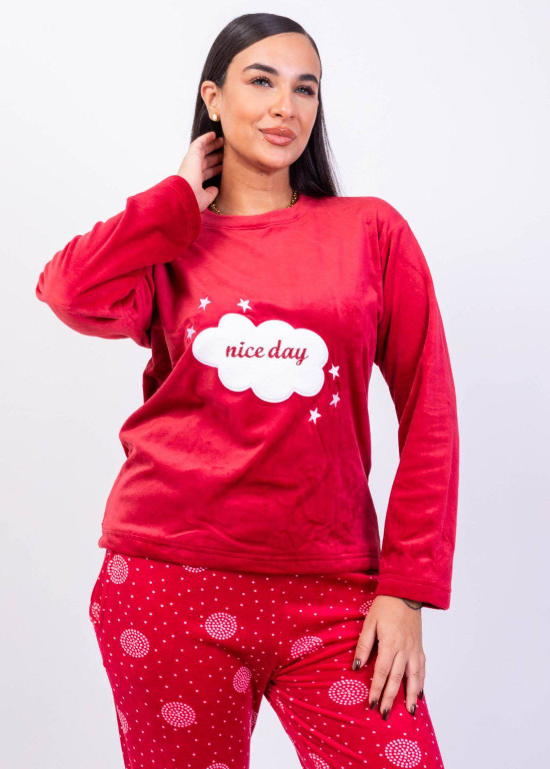 Nice day Velvet Pajama Set – Soft Plush Two-Piece | Winter Homewear