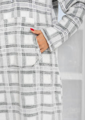 Cozy Checkered Velvet Home Dress with Matching Slippers | Fulana Homewear