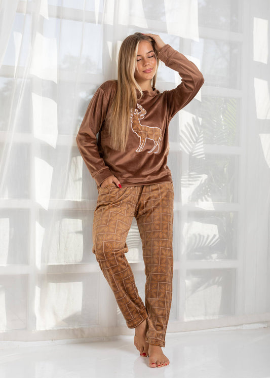 Velvet Pajama Set – Two-Piece Winter Homewear | Fulana