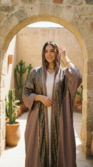 Textured Linen Cardigan with Snake Print – Statement Piece
