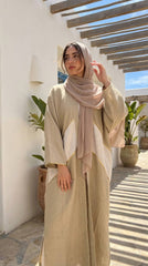 Linen Cardigan with Guipure Details – Elegant Modest Layering Piece