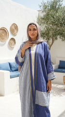 Two-Tone Linen Cardigan with Textured Details – Minimal Chic Layer