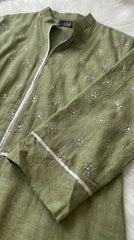 Embroidered Linen Abaya