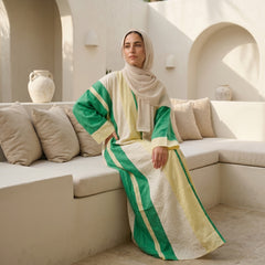 Mixed-Color Linen Cardigan full view | عرض كامل لـكارديجان كتان متعدد الألوان – view 12 | لقطة 12