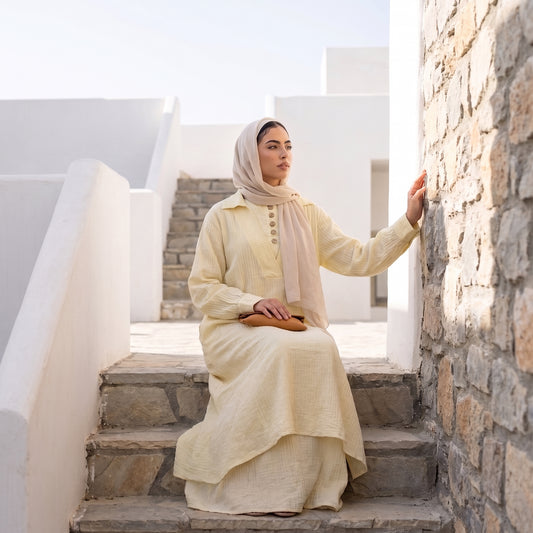 Premium 2-Piece Ribbed Linen Maxi Set