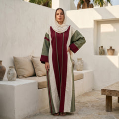Mixed-Color Linen Cardigan full view | عرض كامل لـكارديجان كتان متعدد الألوان – view 3 | لقطة 3