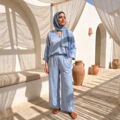 Premium Shimmering Linen Suit - Elegant Modest 2-Piece Set
