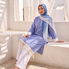 Stripe Linen Tuni-suit Set - Elegant 2-Piece