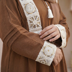 Linen Embroidered Abaya