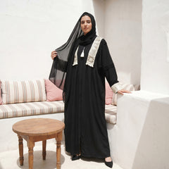 Linen Embroidered Abaya