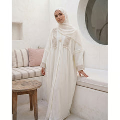 Linen Embroidered Abaya