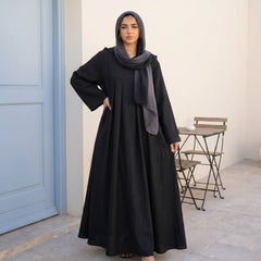 Linen Hooded Dress With Side Pockets