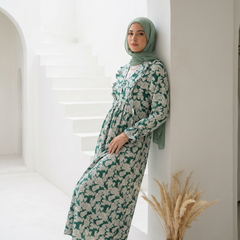 Printed Linen Dress full view | عرض كامل لـفستان كتان مطبوع – view 2 | لقطة 2
