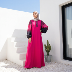 Crepe Abaya with Satin Sleeves