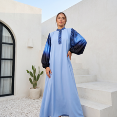 Crepe Abaya with Satin Sleeves
