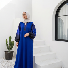 Crepe Abaya with Satin Sleeves