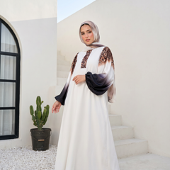 Crepe Abaya with Satin Sleeves