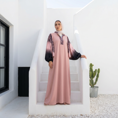 Crepe Abaya with Satin Sleeves